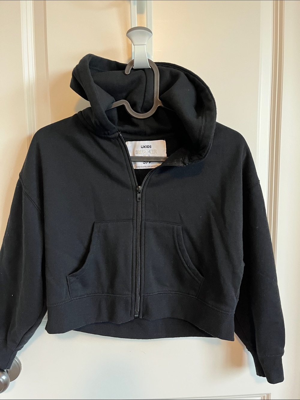 UKids Black Zip-Up Hooded Kids Jacket